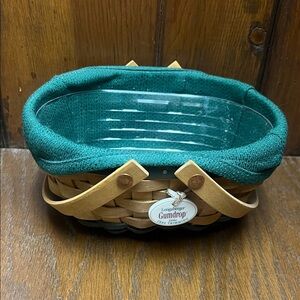 Longaberger 2004 Tree Trimming Basket with Green Liner and Plastic Protector